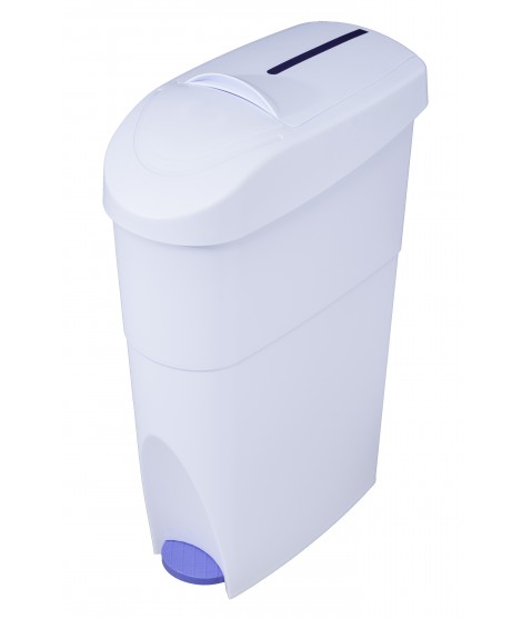 Pedal operated sanitary napkin container