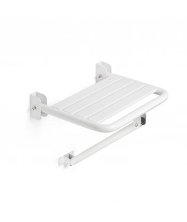 Asiento de ducha abatible con soporte
