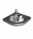 Lavamanos esquinero inox. con taladro grifo