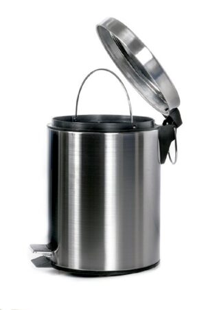 Papelera 5L. pedal inox.Satinada